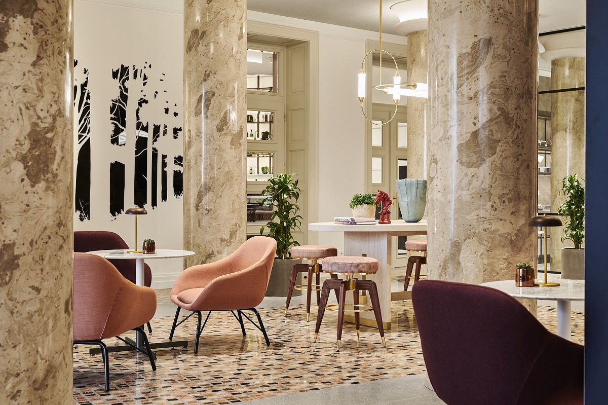 furniture by VIRIATO in lobby of Andaz Prague