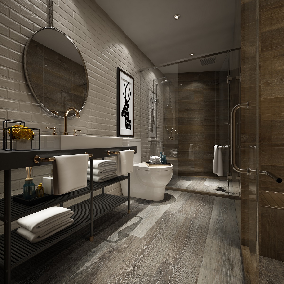 Impervia Bathroom Limed Fumed Grey Oak Luxury Vinyl Flooring KS04-602-3